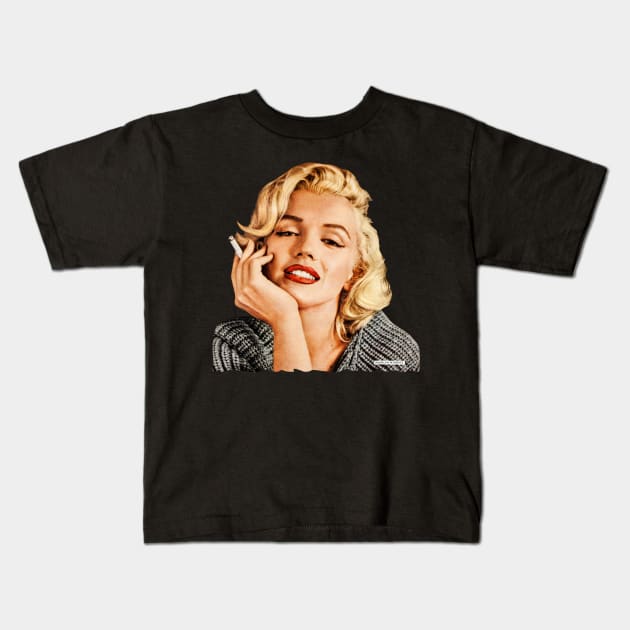 Marilyn Monroe Chicago Smoker Kids T-Shirt by botokgetuk